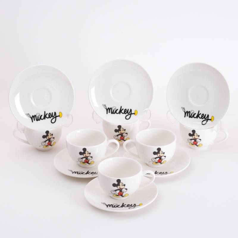 6 KİŞİLİK MİCKEY MOUSE DESEN PORSELEN TÜRK KAHVE FİNCAN TAKIMI