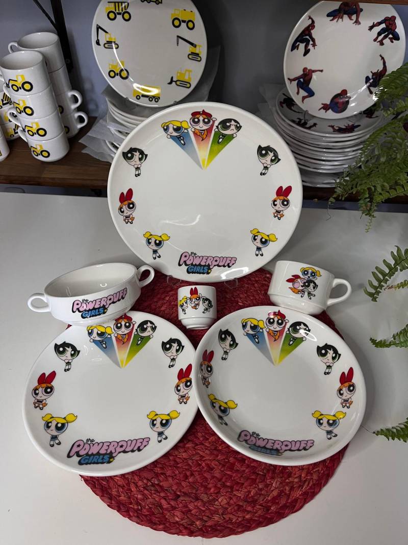 6 PARÇA POWERPUFF GİRLS MODEL ÇOCUK YEMEK TAKIMI