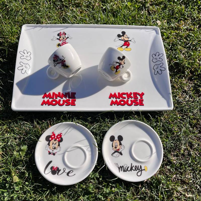Minnie Mickey Espresso fincan sunum takımı
